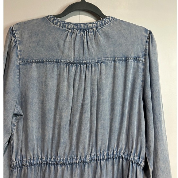 Time and Tru Women's Denim‎ Blue Chambray Shirt Dress Size Large Pockets - Picture 4 of 8